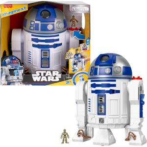 imageFisherPrice Imaginext Star Wars Toy R2D2 175 in Tall with Lights Sounds ampamp C3P0 Metal Character Key for Kids Ages 3 Years
