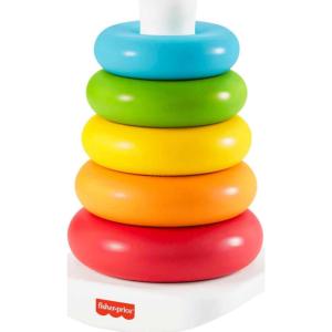 imageFisherPrice Infant Toy Set Babys First Blocks 10 Shapes and RockaStack Ring Stacking Activity for Ages 6 MonthsPlantBased Materials