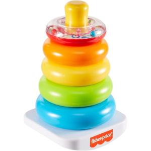 imageFisherPrice Infant Toy Set Babys First Blocks 10 Shapes and RockaStack Ring Stacking Activity for Ages 6 MonthsRockAStack