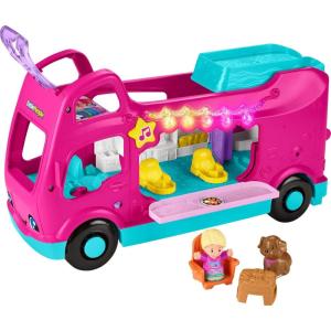 imageFisherPrice Little People Toddler Toy Barbie Dreamcamper RV Playset with Music Lights ampamp Figures for Pretend Play Kids Ages 18 Months