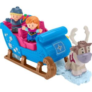 imageFisherPrice Little People Toddler Toy Disney Frozen Kristoffs Sleigh Vehicle with Character Figures for Pretend Play Kids Ages 18 Months Amazon Exclusive