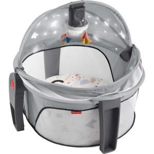 imageFisherPrice Portable Baby Bassinet Deluxe OnTheGo Projection Dome Travel Play Space for Newborns with Lights Music ampamp Canopy Paper ShapesGray