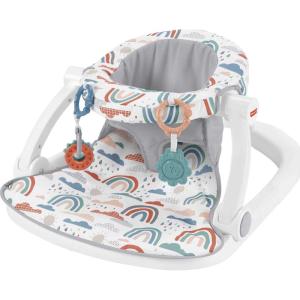 imageFisherPrice Portable Baby Chair SitMeUp Floor Seat With Developmental Toys ampamp Machine Washable Seat Pad Pacific PebbleOne Size