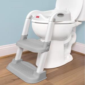 imageFisherPrice Potty Training Seat with Step Stool Ladder 2in1 Potty Training Toilet for Toddlers with Splash Guard AntiSlip Pads Cushioned Seat Gray