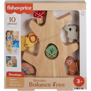 imageFisherPrice Preschool Toy Wooden Balance Tree 10 Wood Pieces for Stacking Developmental Play for Kids Ages 3 Years