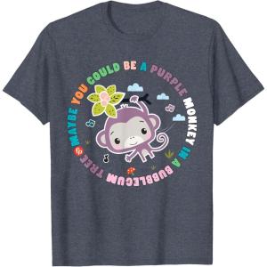 imageFisherPrice Purple Monkey  Hanging Purple Monkey TShirtHeather Blue