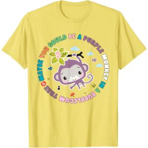 imageFisherPrice Purple Monkey  Hanging Purple Monkey TShirtLemon Yellow