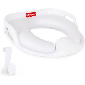 imageFisherPrice Ready ampamp Steady Potty Seat  Deluxe Soft Padded Potty Ring with Handles Splash Guard and Storage Hook for Toddlers Potty Training White