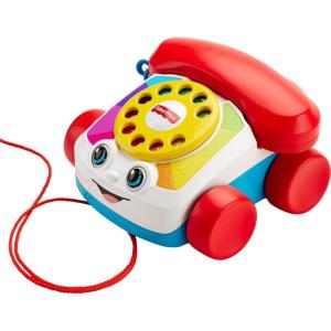 imageFisherPrice Toddler Pull Toy Chatter Telephone Pretend Phone with Rotary Dial and Wheels for Walking Play Ages 1 years