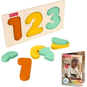 imageFisherPrice Wood Montessori Toy 123 Puzzle American Montessori Society Seal of Excellence 6Piece Wooden Learning Activity ampamp Expert Play Tips for Toddlers ampamp Kids Ages 2 Years Amazon Exclusive