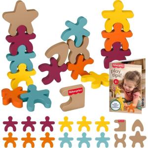 imageFisherPrice Wood Montessori Toy Stacking Shapes American Montessori Society Seal of Excellence 16Piece Wooden Learning Activity ampamp Expert Play Tips for Kids Ages 2 Years Amazon Exclusive