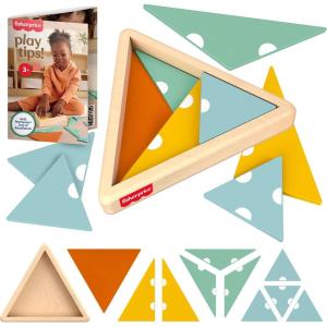 imageFisherPrice Wood Montessori Toy Triangle Puzzle American Montessori Society Seal of Excellence 10Piece Wooden Learning Activity ampamp Expert Play Tips for Kids Ages 3 Years Amazon Exclusive