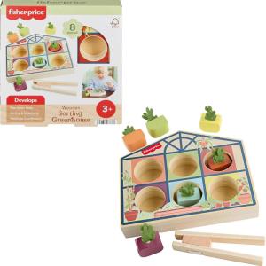imageFisherPrice Wood Preschool Toy Sorting Greenhouse Tiny Garden Wooden Activity for Fine Motor Developmental Play Kids Ages 3 Years Amazon Exclusive