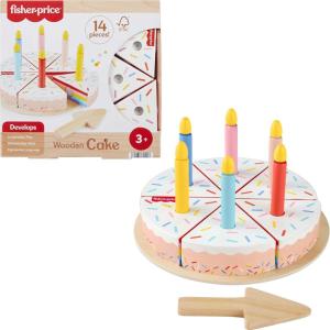imageFisherPrice Wood Pretend Play Toy Fruit Pie Tiny Garden 16Piece Wooden Food Puzzle Set for Preschool Kids Ages 3 Years Amazon ExclusiveCake