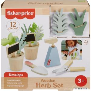 imageFisherPrice Wood Pretend Play Toy Herb Garden ampamp Tools Set 12Piece Wooden Playset for Preschool Kids Ages 3 Years