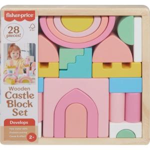 imageFisherPrice Wood Toddler Toy Castle Block Set 28 Wooden Pieces for Stacking Developmental Play Preschool Kids Ages 2 YearsCastle