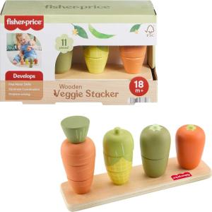 imageFisherPrice Wood Toddler Toy Veggie Stacker Tiny Garden Wooden Sorting ampamp Stacking Activity for Preschool Kids Ages 18 Months Amazon ExclusiveVeggies