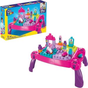 imageMEGA BLOKS First Builders Toddler Blocks Toy Build n Learn Portable Activity Table with 30 Pieces and BuiltIn Storage Pink Kids Ages 1 Years Amazon ExclusivePink