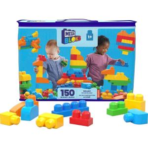 imageMEGA BLOKS First Builders Toddler Blocks Toys Set Deluxe Building Bag with 150 Pieces and Storage Creative OpenEnded Play Blue Ages 1 Years Amazon Exclusive1 pack Deluxe Bag
