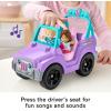 imageFisherPrice Little People Barbie Toddler Toy Car Beach Cruiser with Music Sounds and 2 Figures for Pretend Play Kids Ages 18 Months