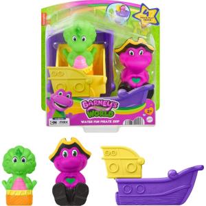 imageBarney Mattel FisherPrice World Toddler Toys Water Fun Pirate Ship 4Piece Set for Water Play Baby Bop Kids Ages 2 Years