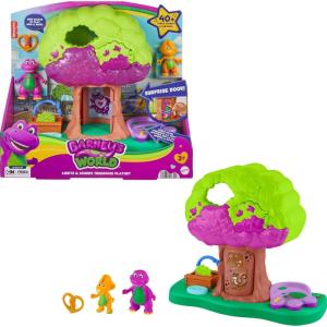 imageBarney World Preschool Toy Lights ampamp Sounds Treehouse Playset with Figures for Pretend Play Kids Ages 3 Years