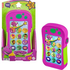 imageBarney World Toddler Toy Hey Phone with Music Lights ampamp Phrases for Preschool Kids Ages 2 Years Multilanguage Version