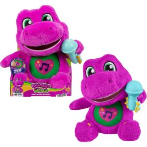 imageBarney World Toddler Toys by FisherPrice Tall Plush 105 inch Figure with Sounds Soft Texture for Play Kids Ages 2 Years