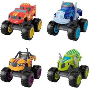 imageFisherPrice Blaze and The Monster Machines Diecast Toys Racers 4 Pack of PushAlong Metal Vehicles for Pretend Play Preschool Kids Ages 3 Years4 pack