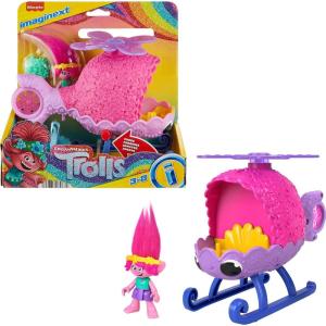 imageFisherPrice Imaginext DreamWorks Trolls Toys Branchs Buggy PushAlong Car ampamp Figure Playset for Pretend Play Kids Ages 3 YearsPoppys Copter