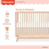 imageFisherPrice Siesta 5in1 Convertible FullSize Baby Crib Matte Black Vintage Oak GreenGuard Gold Sustainable Pinewood Wooden Spindles 3 Heights Converts to Day ampamp Toddler Bed Rail IncludedBlush Pink Vintage Oak
