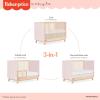 imageFisherPrice Siesta 5in1 Convertible FullSize Baby Crib Matte Black Vintage Oak GreenGuard Gold Sustainable Pinewood Wooden Spindles 3 Heights Converts to Day ampamp Toddler Bed Rail IncludedBlush Pink Vintage Oak