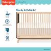 imageFisherPrice Siesta 5in1 Convertible FullSize Baby Crib Matte Black Vintage Oak GreenGuard Gold Sustainable Pinewood Wooden Spindles 3 Heights Converts to Day ampamp Toddler Bed Rail IncludedMatte Black Vintage Oak