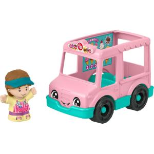 imageFisherPrice Little People Toddler Toys Ice Cream Truck PushAlong Vehicle ampamp Figure for Pretend Play Preschool Kids Ages 1 Years