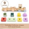 imageFisherPrice Wood Baby Toy Stacking Train 9Piece Activity with Silicone ampamp Wooden Blocks for Infants ampamp Toddlers Ages 9 Months
