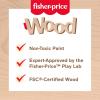 imageFisherPrice Wood Pretend Play Toy Dollhouse Carry Along 15Piece Wooden Portable Playset for Travel Preschool Kids Ages 3 Years