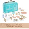 imageFisherPrice Wood Pretend Play Toy Dollhouse Carry Along 15Piece Wooden Portable Playset for Travel Preschool Kids Ages 3 Years