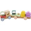 imageFisherPrice Wood Baby Toy Stacking Train 9Piece Activity with Silicone ampamp Wooden Blocks for Infants ampamp Toddlers Ages 9 Months