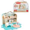 imageFisherPrice Wood Pretend Play Toy Dollhouse Carry Along 15Piece Wooden Portable Playset for Travel Preschool Kids Ages 3 Years