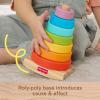 imageFisherPrice Wood Toddler Toy RockaStack 8Piece Wooden Ring Stacking Activity for Fine Motor Skill Development Kids Ages 18 Months