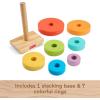 imageFisherPrice Wood Toddler Toy RockaStack 8Piece Wooden Ring Stacking Activity for Fine Motor Skill Development Kids Ages 18 Months