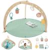 imageFisherPrice Wood Baby Playmat Lay ampamp Play Deluxe Activity Gym with Wooden Frame ampamp Tummy Time Sensory Toys for Newborns 0 Months
