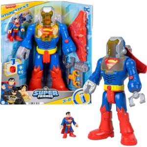 imageFisherPrice Imaginext DC Super Friends Superman Toy Insider amp Exo Suit 12Inch Robot with Lights amp Sounds for Kids Ages 3 Years