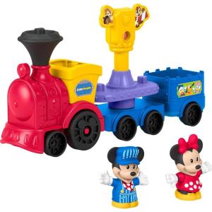 imageFisherPrice Little People Toddler Toy Disney Jr Mickey amp Minnie Musical Train with 2 Figures for Pretend Play Kids Ages 18 Months
