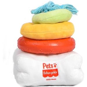 imageFisherPrice for Pets SoundBites Plush Toy Xylophone for Puppies Sounds Desensitize Pups to Noises  NoiseMaking Chew Toy for Puppies  Multifunctional Dog ToyAttackAStack Toy