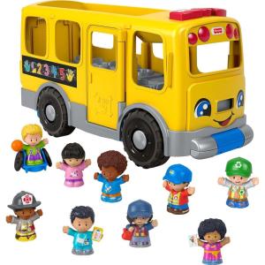 imageFisherPrice Little People Toddler Toy Big Yellow School Bus amp 9 Community Heroes Figures for Kids Ages 1 Years Multilanguage Version