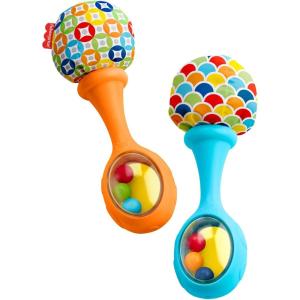 imageFisherPrice Newborn Toys Rattle n Rock Maracas Set of 2 Soft Musical Instruments for Babies 3 Months Blue amp Orange2 Piece Set Pack of 1