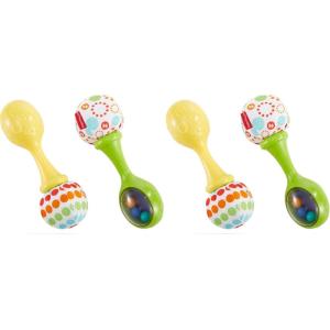 imageFisherPrice Newborn Toys Rattle n Rock Maracas Set of 2 Soft Musical Instruments for Babies 3 Months Blue amp Orange2 Piece Set Pack of 2