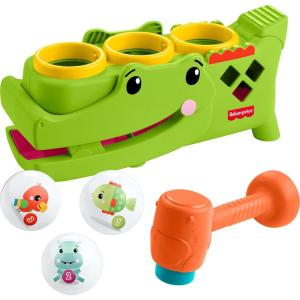 imageFisherPrice Baby Toy Sit amp Tap Rolligator Crawling Activity with Pounding Hammer amp 3 Balls for Developmental Play Infants Ages 9 Months