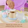 imageFisherPrice Wood Pretend Play Toy Picnic Tea Set 18Pieces with Blanket Wooden Cups Saucers amp Food for Preschool Kids Ages 3 Years12 Piece